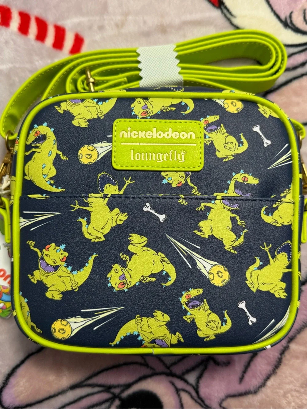 Nickelodeon Navy & Lime Reptar Kids Crossbody Bag